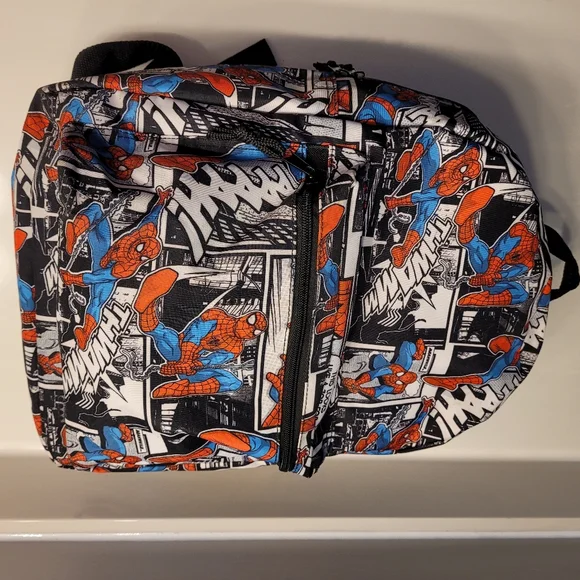 Spiderman Marvel Comic Graphic Print Backpack With Padded Adjustable Straps - Picture 5 of 16